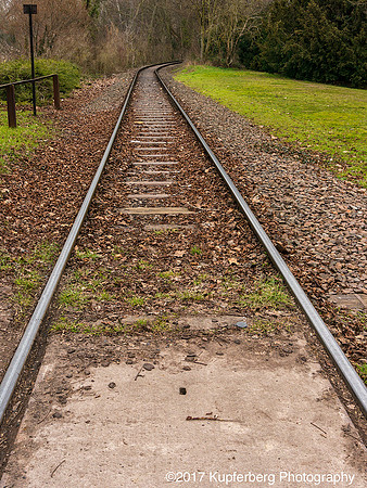 Railroad tracks goes round the bend