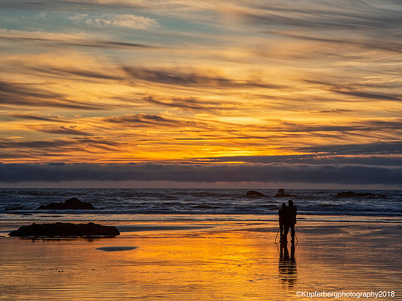 Photographers waiting for sunset